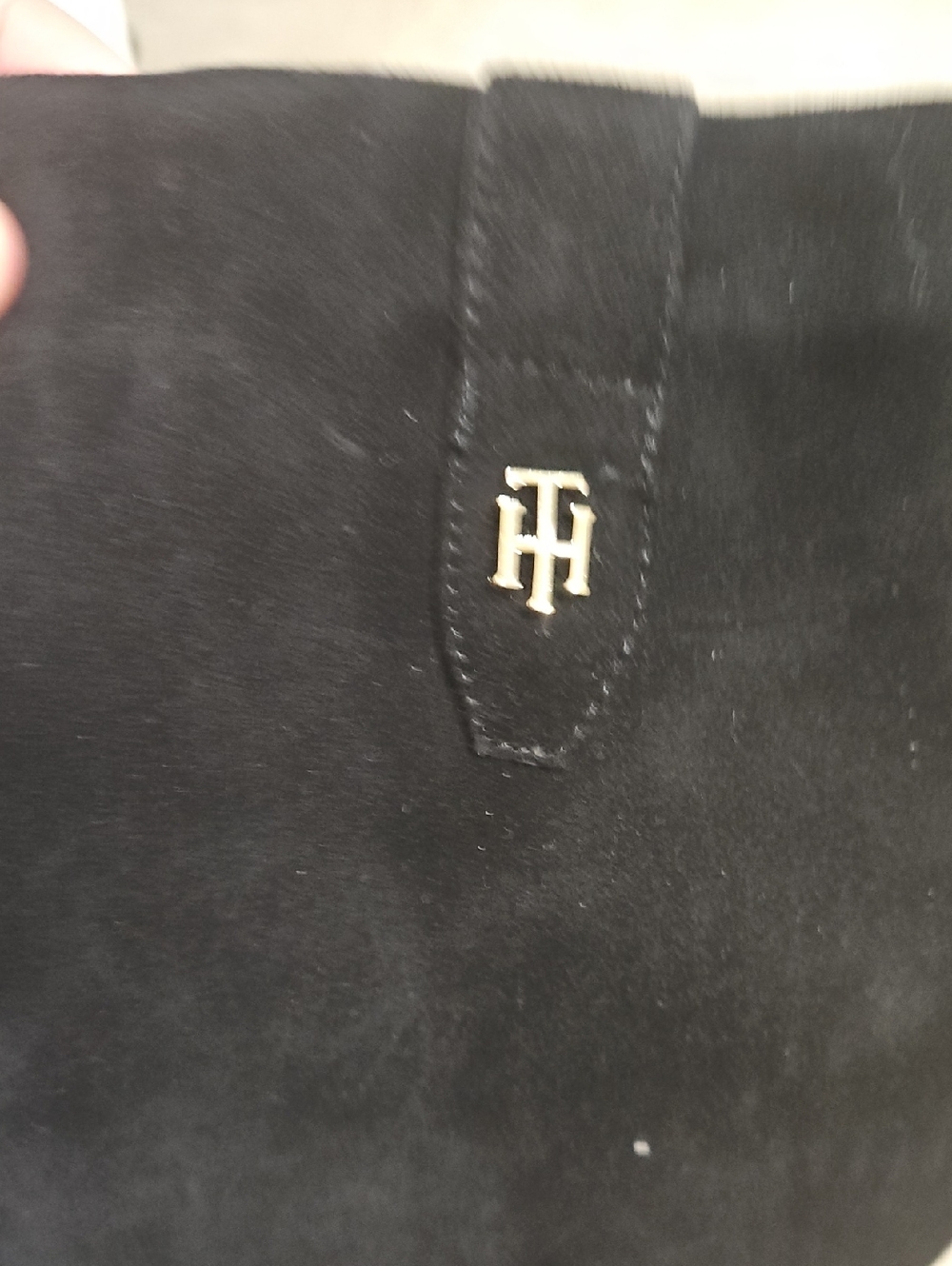 Tommy Hilfiger Black Suede Over-the-Knee Block Heel Boots - Picture 3 of 6